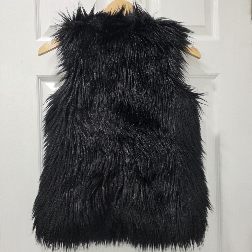Abercrombie & Fitch Faux Fur Open Front Vest Black Size XS - Picture 5 of 11